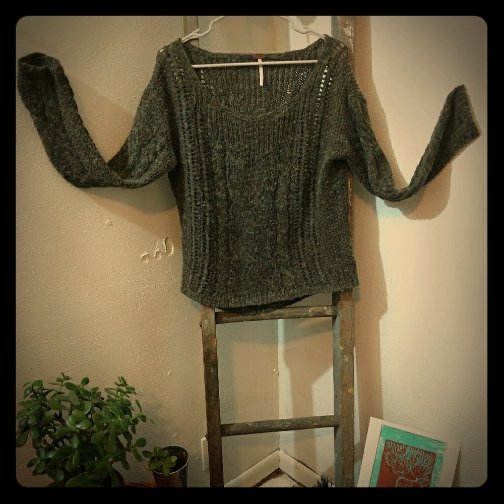 Free People Boxy Tweedy Cuddle Buddy Sweater